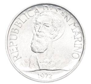 1 лира 1972 года Сан-Марино — Фото №2