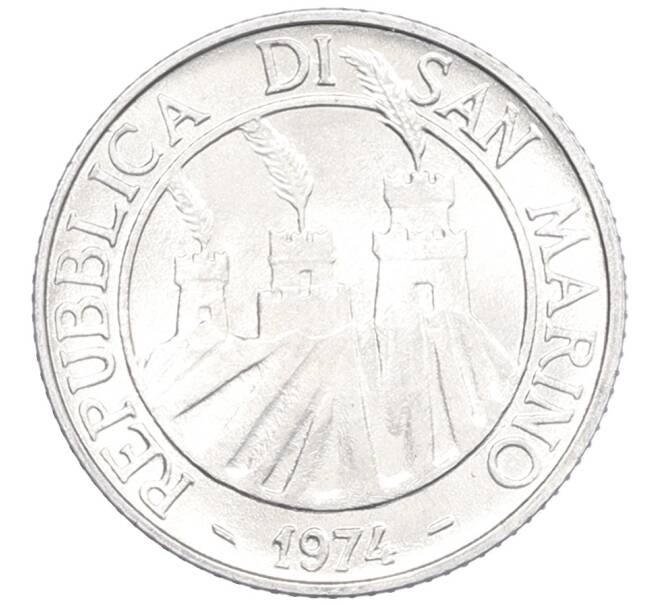 Монета 2 лиры 1974 года Сан-Марино (Артикул: K8-0848) — Фото №2