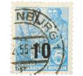 Почтовая марка 10 пфеннигов 1954 года Восточная Германия (ГДР) «Пятилетний план — Крестьянин и рабочий» (Надпечатка на 12 марках 1953 года) (Артикул: T11-36241) — Фото №1