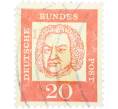 Почтовая марка 20 пфеннигов 1961 года Западная Германия (ФРГ) «Выдающиеся немцы — Иоганн Себастьян Бах» (Артикул: T11-36276) — Фото №1