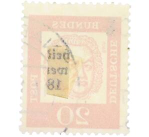 Почтовая марка 20 пфеннигов 1961 года Западная Германия (ФРГ) «Выдающиеся немцы — Иоганн Себастьян Бах» — Фото №2