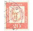 Почтовая марка 20 пфеннигов 1961 года Западная Германия (ФРГ) «Выдающиеся немцы — Иоганн Себастьян Бах» (Артикул: T11-36281) — Фото №1