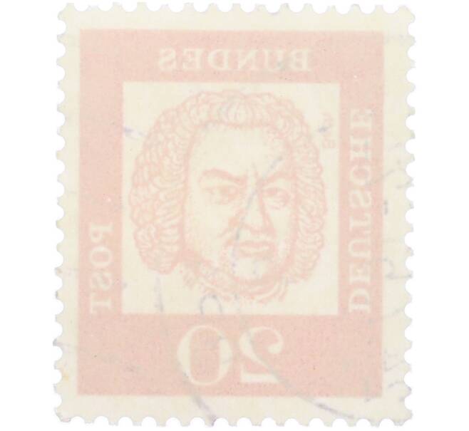 Почтовая марка 20 пфеннигов 1961 года Западная Германия (ФРГ) «Выдающиеся немцы — Иоганн Себастьян Бах» (Артикул: T11-36286) — Фото №2