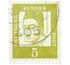 Почтовая марка 5 пфеннигов 1961 года Западная Германия (ФРГ) «Выдающиеся немцы — Альберт Великий» — Фото №1