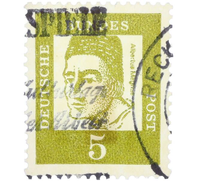 Почтовая марка 5 пфеннигов 1961 года Западная Германия (ФРГ) «Выдающиеся немцы — Альберт Великий» (Артикул: T11-36293) — Фото №1