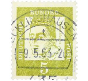 Почтовая марка 5 пфеннигов 1961 года Западная Германия (ФРГ) «Выдающиеся немцы — Альберт Великий» — Фото №1