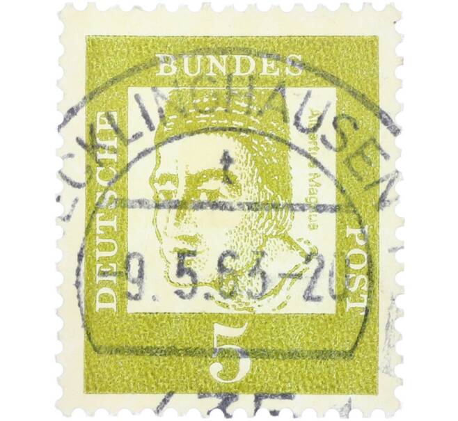 Почтовая марка 5 пфеннигов 1961 года Западная Германия (ФРГ) «Выдающиеся немцы — Альберт Великий» (Артикул: T11-36296) — Фото №1