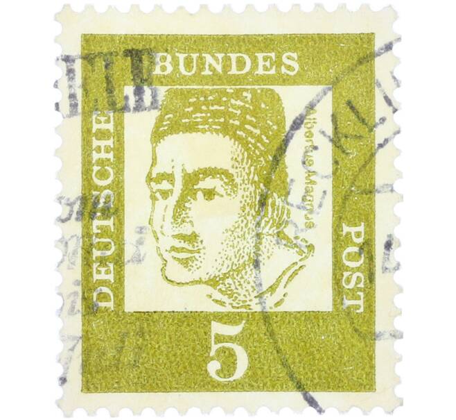 Почтовая марка 5 пфеннигов 1961 года Западная Германия (ФРГ) «Выдающиеся немцы — Альберт Великий» (Артикул: T11-36297) — Фото №1