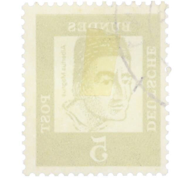 Почтовая марка 5 пфеннигов 1961 года Западная Германия (ФРГ) «Выдающиеся немцы — Альберт Великий» (Артикул: T11-36298) — Фото №2