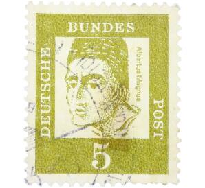 Почтовая марка 5 пфеннигов 1961 года Западная Германия (ФРГ) «Выдающиеся немцы — Альберт Великий» — Фото №1