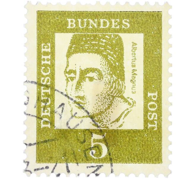 Почтовая марка 5 пфеннигов 1961 года Западная Германия (ФРГ) «Выдающиеся немцы — Альберт Великий» (Артикул: T11-36303) — Фото №1