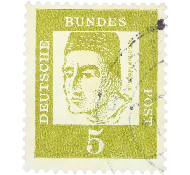 Почтовая марка 5 пфеннигов 1961 года Западная Германия (ФРГ) «Выдающиеся немцы — Альберт Великий» (Артикул: T11-36307) — Фото №1