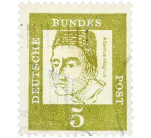 Почтовая марка 5 пфеннигов 1961 года Западная Германия (ФРГ) «Выдающиеся немцы — Альберт Великий» — Фото №1