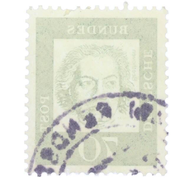 Почтовая марка 70 пфеннигов 1961 года Западная Германия (ФРГ) «Выдающиеся немцы — Людвиг ван Бетховен» (Артикул: T11-36316) — Фото №2