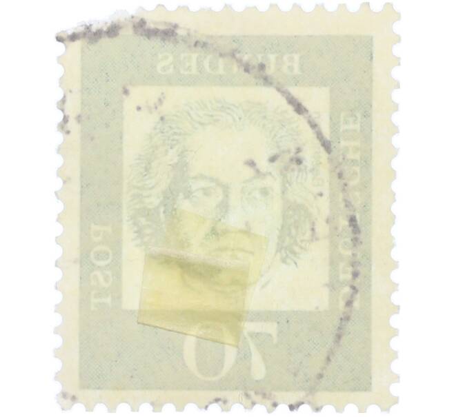 Почтовая марка 70 пфеннигов 1961 года Западная Германия (ФРГ) «Выдающиеся немцы — Людвиг ван Бетховен» (Артикул: T11-36318) — Фото №2