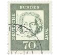 Почтовая марка 70 пфеннигов 1962 года Западная Германия (ФРГ) «Выдающиеся немцы — Людвиг ван Бетховен» (Артикул: T11-36319) — Фото №1