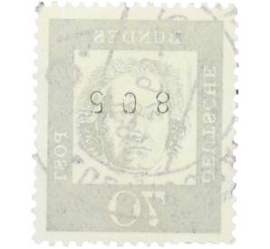 Почтовая марка 70 пфеннигов 1962 года Западная Германия (ФРГ) «Выдающиеся немцы — Людвиг ван Бетховен» — Фото №2