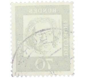 Почтовая марка 70 пфеннигов 1962 года Западная Германия (ФРГ) «Выдающиеся немцы — Людвиг ван Бетховен» — Фото №2