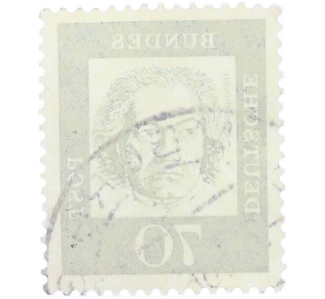 Почтовая марка 70 пфеннигов 1962 года Западная Германия (ФРГ) «Выдающиеся немцы — Людвиг ван Бетховен» (Артикул: T11-36321) — Фото №2