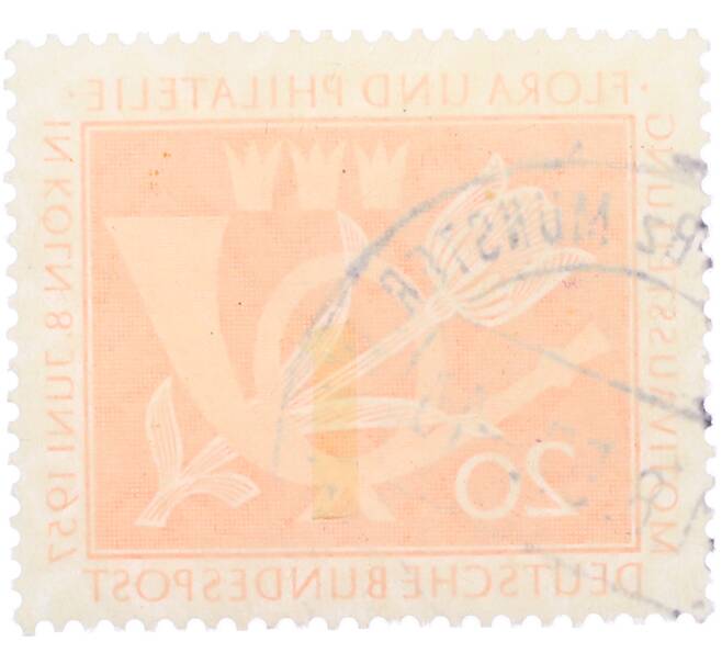 Почтовая марка 20 пфеннигов 1957 года Западная Германия (ФРГ) «Выставка почтовых марок в Кельне — Флора и филателия» (Артикул: T11-36323) — Фото №2