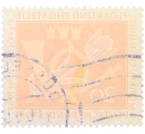 Почтовая марка 20 пфеннигов 1957 года Западная Германия (ФРГ) «Выставка почтовых марок в Кельне — Флора и филателия» — Фото №2