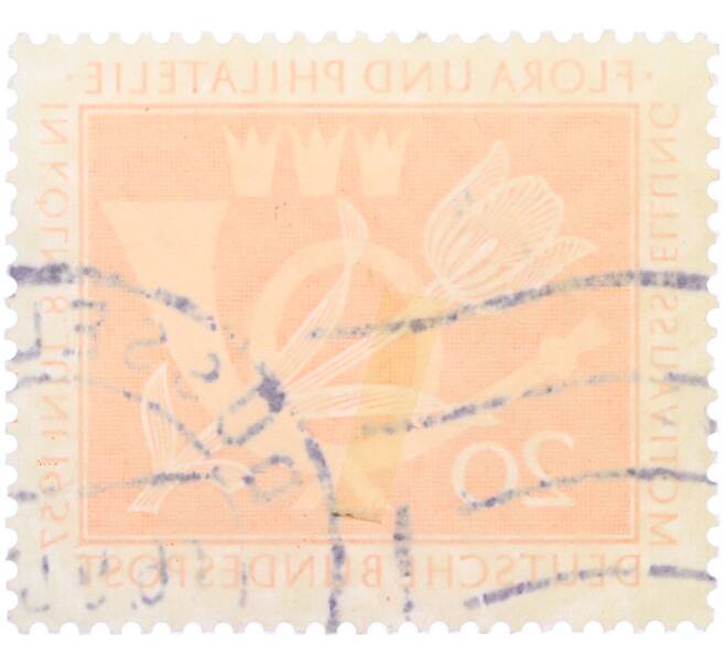 Почтовая марка 20 пфеннигов 1957 года Западная Германия (ФРГ) «Выставка почтовых марок в Кельне — Флора и филателия» (Артикул: T11-36324) — Фото №2