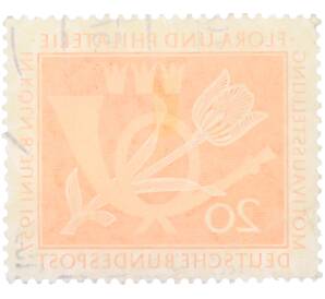 Почтовая марка 20 пфеннигов 1957 года Западная Германия (ФРГ) «Выставка почтовых марок в Кельне — Флора и филателия» — Фото №2