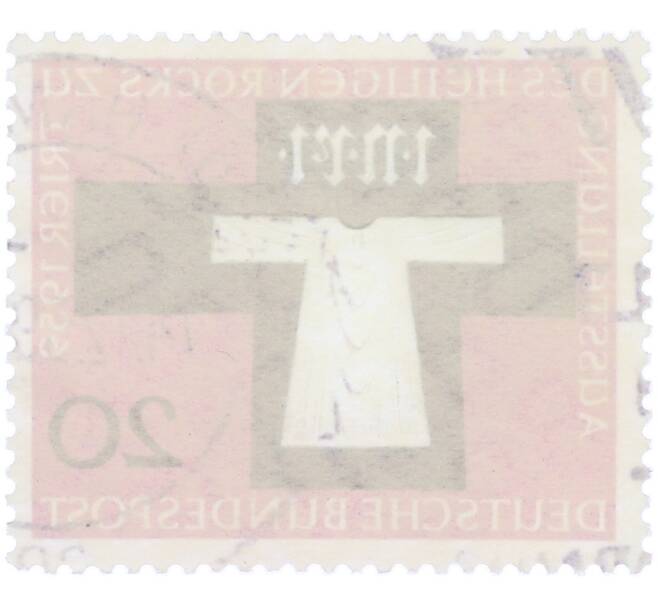 Почтовая марка 20 пфеннигов 1959 года Западная Германия (ФРГ) «Выставление на обозрение Святого одеяния Трира» (Артикул: T11-36331) — Фото №2