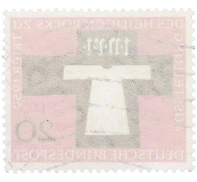 Почтовая марка 20 пфеннигов 1959 года Западная Германия (ФРГ) «Выставление на обозрение Святого одеяния Трира» (Артикул: T11-36334) — Фото №2