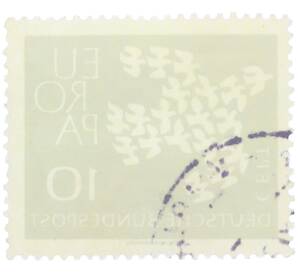 Почтовая марка 10 пфеннигов 1961 года Западная Германия (ФРГ) «Европейская конференция администраций почтовых служб и служб связи CEPT — Голуби» — Фото №2