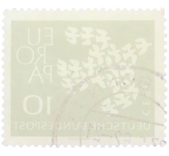 Почтовая марка 10 пфеннигов 1961 года Западная Германия (ФРГ) «Европейская конференция администраций почтовых служб и служб связи CEPT — Голуби» (Артикул: T11-36350) — Фото №2