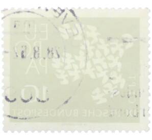Почтовая марка 10 пфеннигов 1961 года Западная Германия (ФРГ) «Европейская конференция администраций почтовых служб и служб связи CEPT — Голуби» — Фото №2