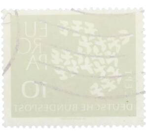 Почтовая марка 10 пфеннигов 1961 года Западная Германия (ФРГ) «Европейская конференция администраций почтовых служб и служб связи CEPT — Голуби» — Фото №2