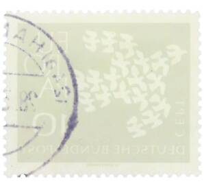 Почтовая марка 10 пфеннигов 1961 года Западная Германия (ФРГ) «Европейская конференция администраций почтовых служб и служб связи CEPT — Голуби» — Фото №2