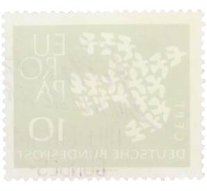 Почтовая марка 10 пфеннигов 1961 года Западная Германия (ФРГ) «Европейская конференция администраций почтовых служб и служб связи CEPT — Голуби» — Фото №2
