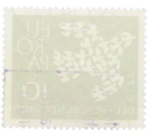 Почтовая марка 10 пфеннигов 1961 года Западная Германия (ФРГ) «Европейская конференция администраций почтовых служб и служб связи CEPT — Голуби» — Фото №2