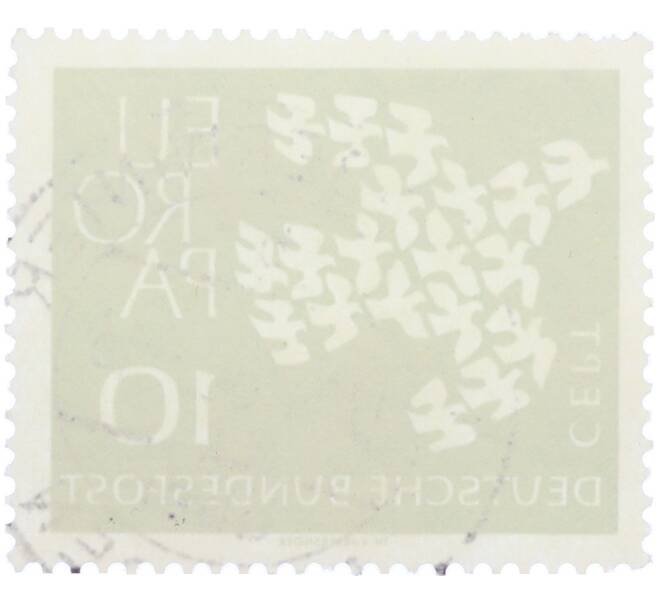 Почтовая марка 10 пфеннигов 1961 года Западная Германия (ФРГ) «Европейская конференция администраций почтовых служб и служб связи CEPT — Голуби» (Артикул: T11-36364) — Фото №2