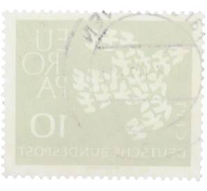 Почтовая марка 10 пфеннигов 1961 года Западная Германия (ФРГ) «Европейская конференция администраций почтовых служб и служб связи CEPT — Голуби» — Фото №2