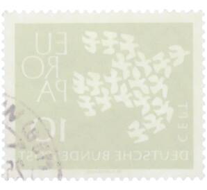 Почтовая марка 10 пфеннигов 1961 года Западная Германия (ФРГ) «Европейская конференция администраций почтовых служб и служб связи CEPT — Голуби» — Фото №2