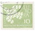 Почтовая марка 10 пфеннигов 1961 года Западная Германия (ФРГ) «Европейская конференция администраций почтовых служб и служб связи CEPT — Голуби» (Артикул: T11-36375) — Фото №1