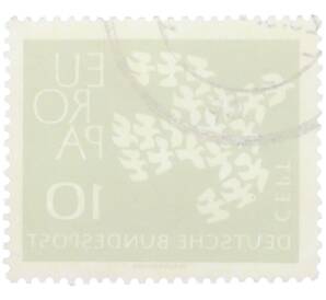 Почтовая марка 10 пфеннигов 1961 года Западная Германия (ФРГ) «Европейская конференция администраций почтовых служб и служб связи CEPT — Голуби» — Фото №2