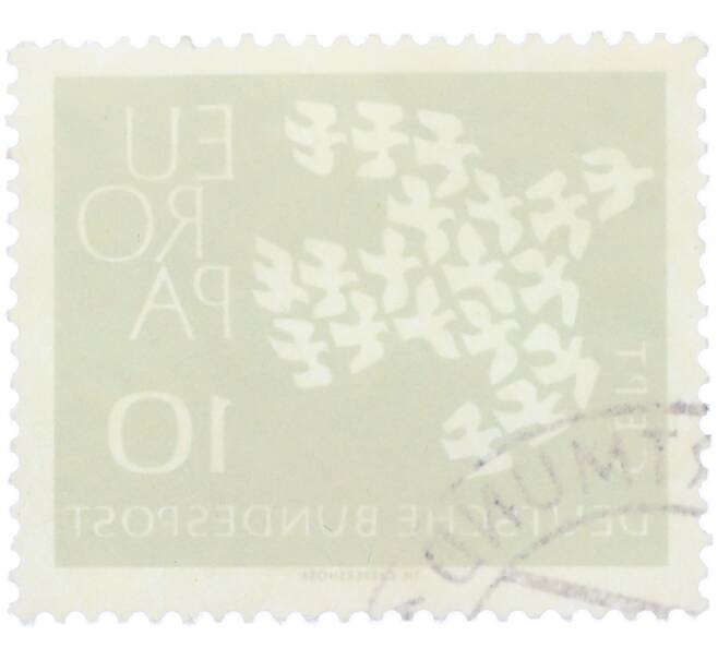 Почтовая марка 10 пфеннигов 1961 года Западная Германия (ФРГ) «Европейская конференция администраций почтовых служб и служб связи CEPT — Голуби» (Артикул: T11-36376) — Фото №2