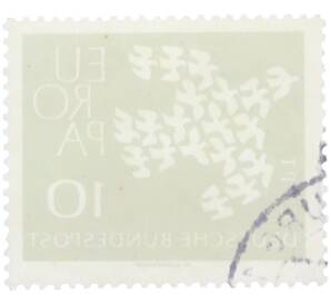 Почтовая марка 10 пфеннигов 1961 года Западная Германия (ФРГ) «Европейская конференция администраций почтовых служб и служб связи CEPT — Голуби» — Фото №2