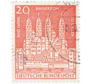 Почтовая марка 20 пфеннигов 1961 года Западная Германия (ФРГ) «900-летие Императорского собора в Шпайере» — Фото №1