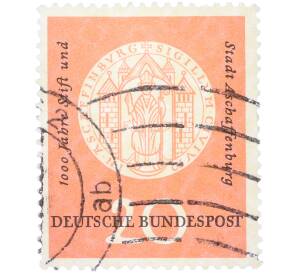 Почтовая марка 20 пфеннигов 1957 года Западная Германия (ФРГ) «Городская печать Ашаффенбурга» — Фото №1