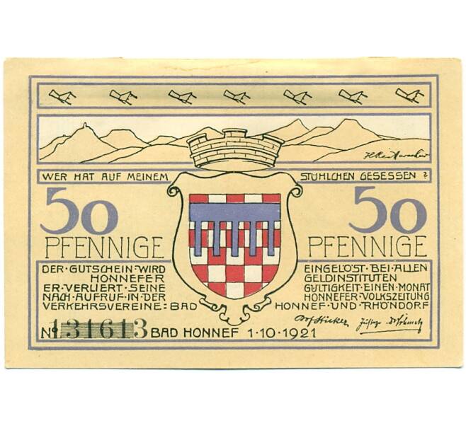 Банкнота 50 пфеннигов 1921 года Германия — Бад-Хоннеф (Нотгельд) (Артикул: K10-12484) — Фото №2