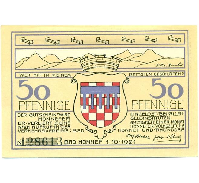 Банкнота 50 пфеннигов 1921 года Германия — Бад-Хоннеф (Нотгельд) (Артикул: K10-12485) — Фото №2