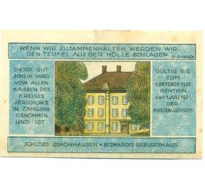 1 марка 1921 года Германия — Иерихов (Нотгельд) — Фото №2