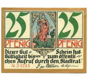 25 пфеннигов 1921 года Германия — Кала (Нотгельд)