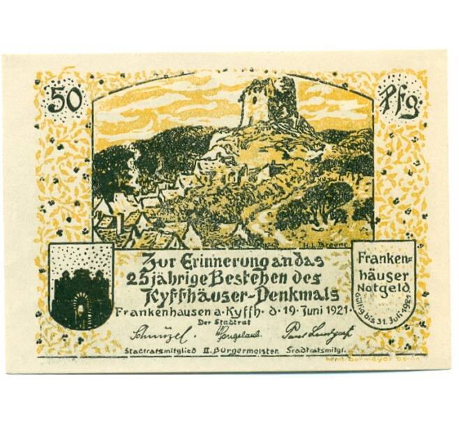Банкнота 50 пфеннигов 1921 года Германия — Франкенхаузен (Нотгельд) (Артикул: K10-12535) — Фото №1